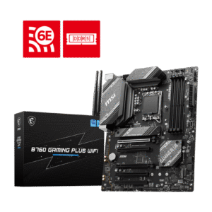 MSI B760 GAMING PLUS WIFI Intel® B760 ATX Motherboard (LGA1700, DDR5, PCIe 4.0, Wi-Fi 6E, 2.5G LAN, Mystic Light RGB)