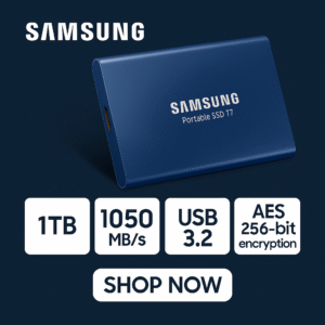 Samsung Portable SSD T7 USB 3.2 1TB – Indigo Blue