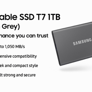 Samsung Portable SSD T7 1TB Titan Grey – USB 3.2, 1050MB/s, Secure