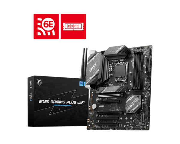 MSI B760 GAMING PLUS WIFI ATX Motherboard with DDR5 and Wi-Fi 6E