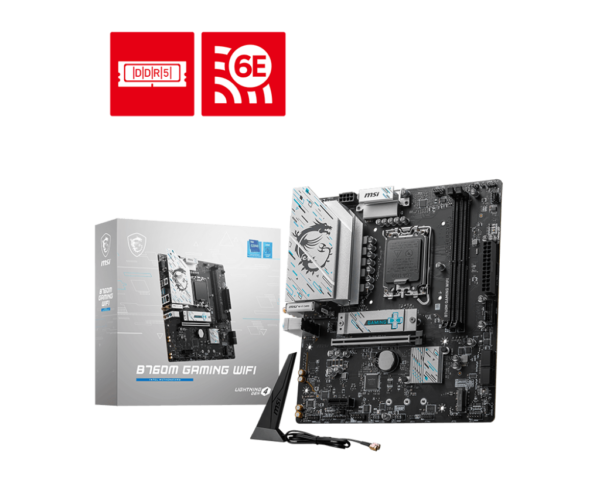 MSI B760M GAMING WIFI mATX Motherboard with DDR5 and Wi-Fi 6E