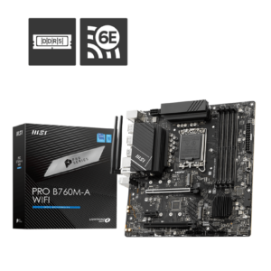 MSI PRO B760M-A WIFI mATX Motherboard with DDR5 and Wi-Fi 6E