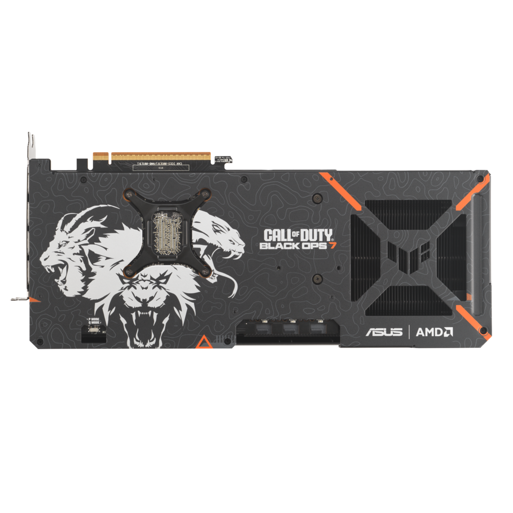 ASUS TUF Gaming Radeon RX 9070 XT Call of Duty Black Ops 7 Edition graphics card front view