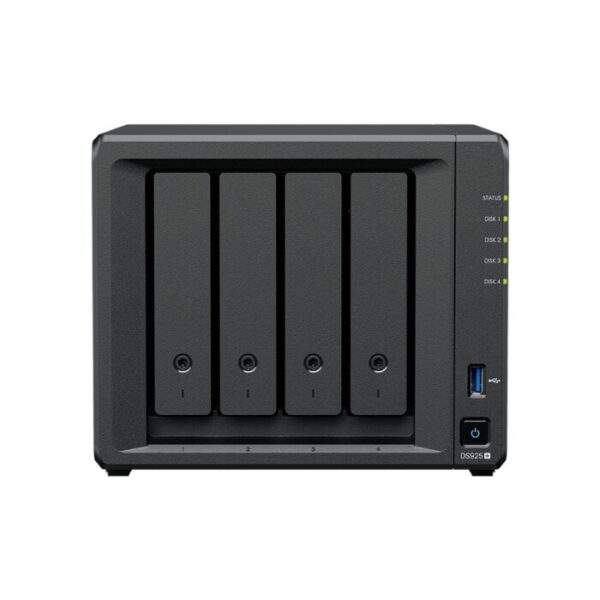 Synology DiskStation DS425+ 4-Bay NAS Front View with Status LEDs