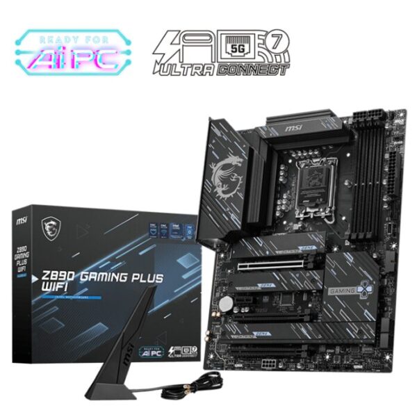 MSI Z890 GAMING PLUS WIFI Motherboard with Intel Z890 Chipset, DDR5, Wi-Fi 7, and Thunderbolt 4