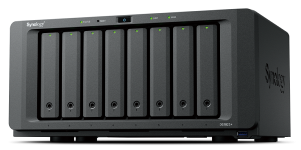 Synology DiskStation DS1825+ 8-Bay NAS Front View with Status LEDs