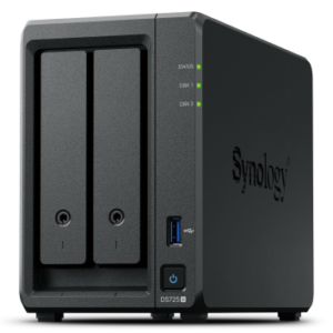 Synology DiskStation DS725+ 2-Bay NAS Front View with Status LEDs