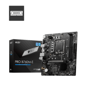 MSI PRO B760M-E Micro-ATX DDR5 Motherboard with PCIe 4.0 and M.2 Slot
