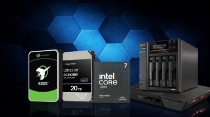 Computer components setup with processor, storage and power supply