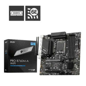 MSI PRO B760M-A WIFI Motherboard (B760, LGA 1700, Micro-ATX)