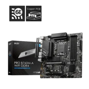 MSI PRO B760M-A WIFI DDR4 Motherboard (B760, LGA 1700, Micro-ATX)