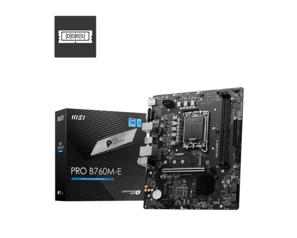 MSI PRO B760M-E Motherboard (B760, LGA 1700, Micro-ATX)