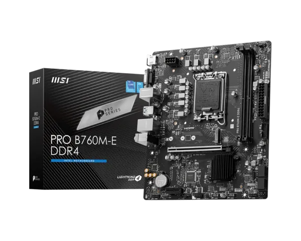 MSI PRO B760M-E DDR4 Motherboard (B760, LGA 1700, Micro-ATX)