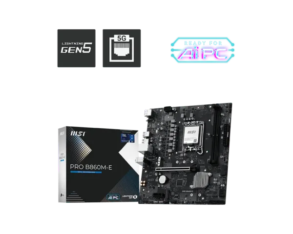 MSI PRO B860M-E Motherboard (B860, LGA 1851, Micro-ATX)