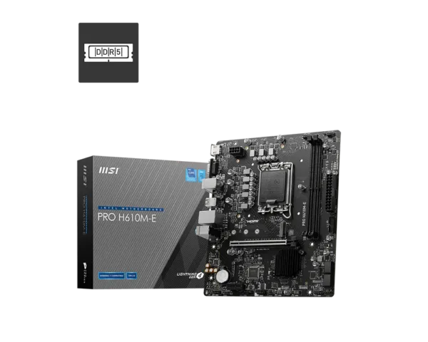 MSI PRO H610M-E Motherboard (H610, LGA 1700, Micro-ATX)