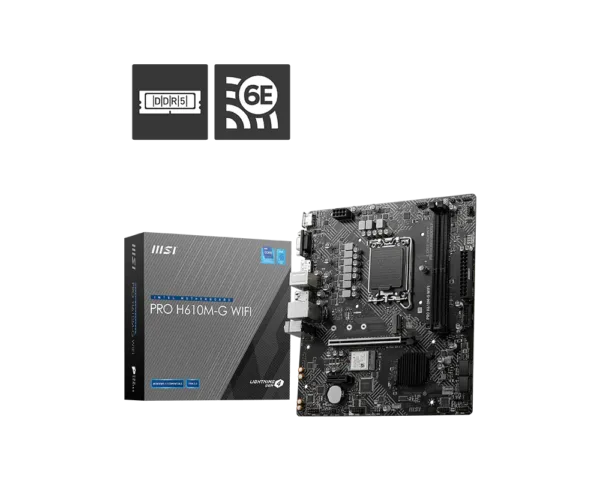 MSI PRO H610M-G WIFI Motherboard (H610, LGA 1700, Micro-ATX)