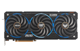 ASUS TUF Gaming Radeon RX 9070 XT Call of Duty Black Ops 7 Edition graphics card front view